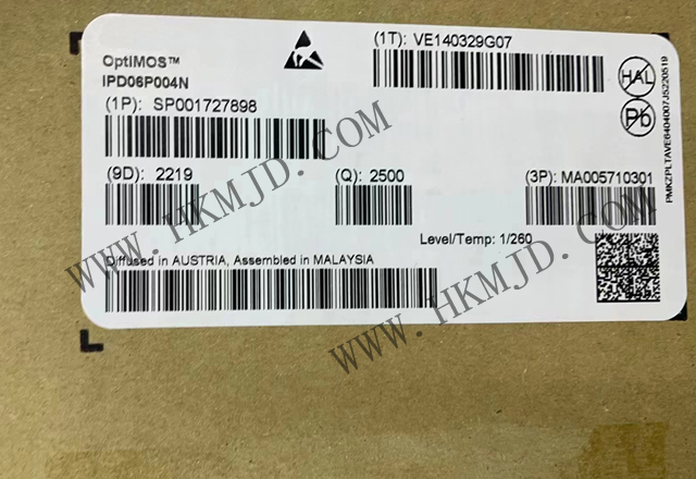 供應晶體管 IPD06P004N P溝道 MOSFET 60 V 16.4A 63W PG-TO252-3